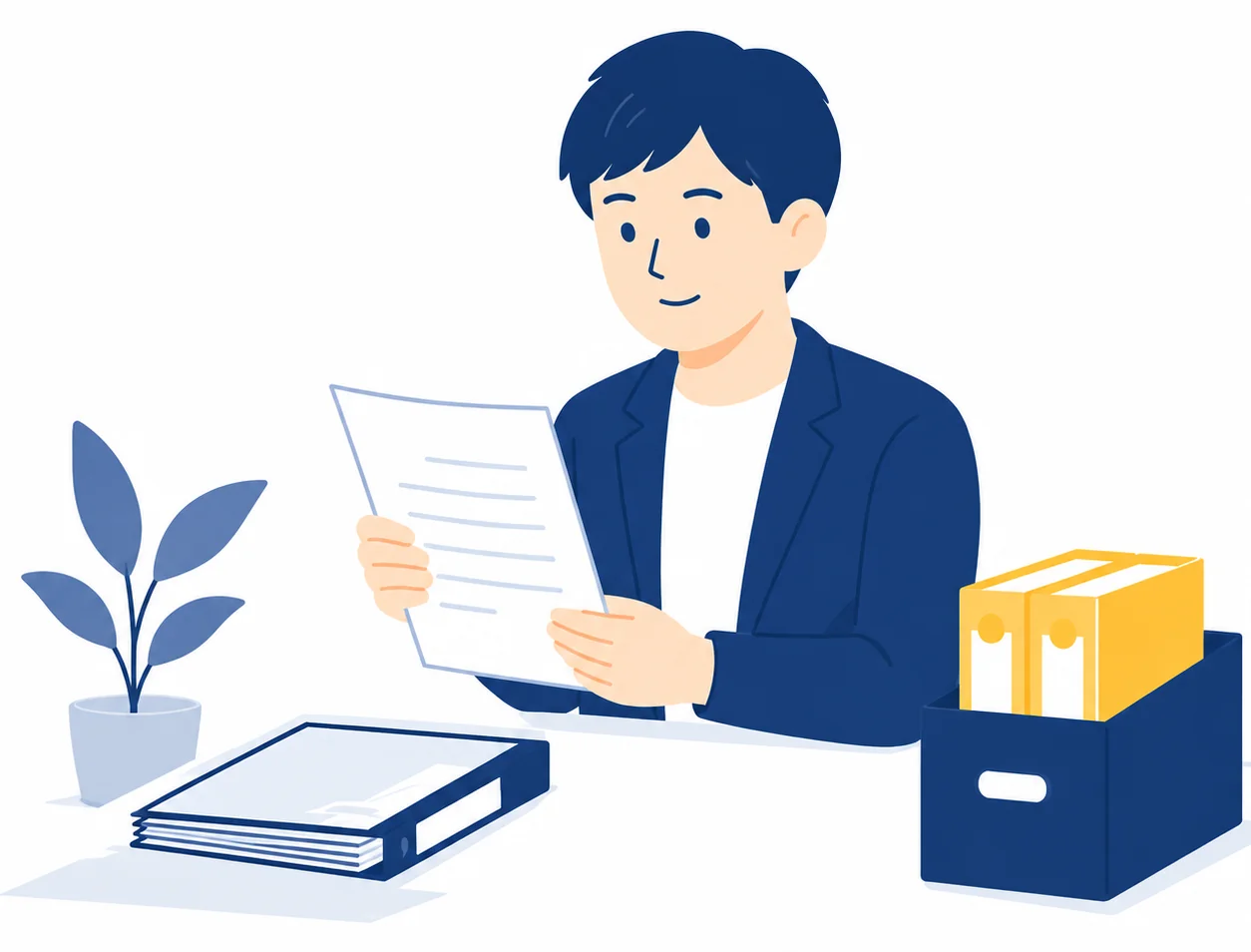 レポートを確認している人のイラスト
